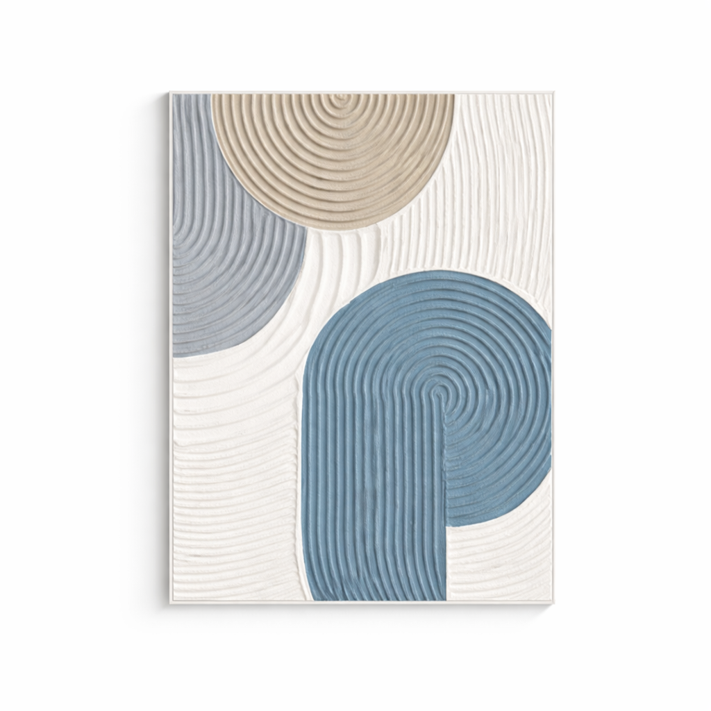 Modern Abstract Textured Wall Art Set of 3 | Minimalist Geometric Panel Decor for Living Room & Bedroom