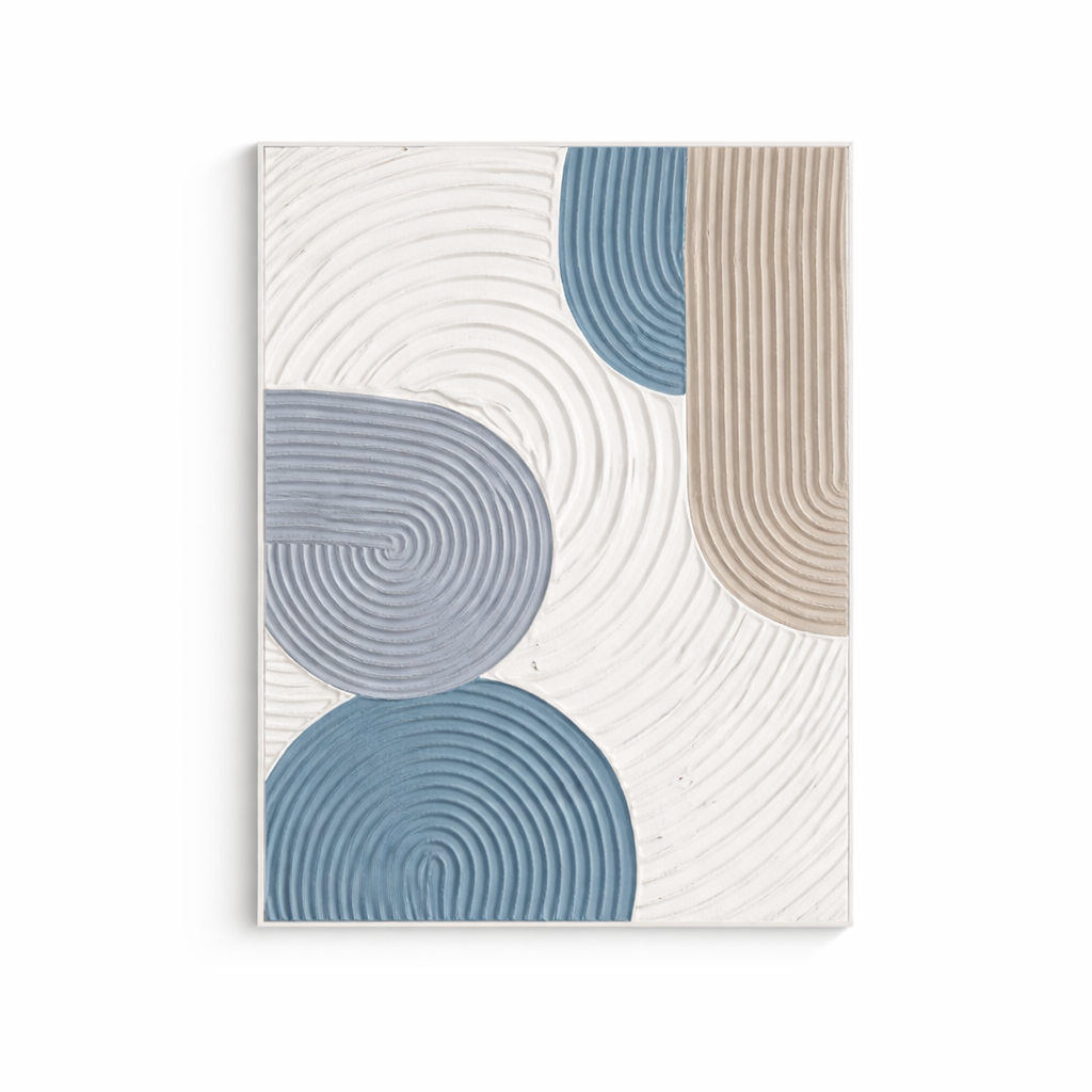 Modern Abstract Textured Wall Art Set of 3 | Minimalist Geometric Panel Decor for Living Room & Bedroom
