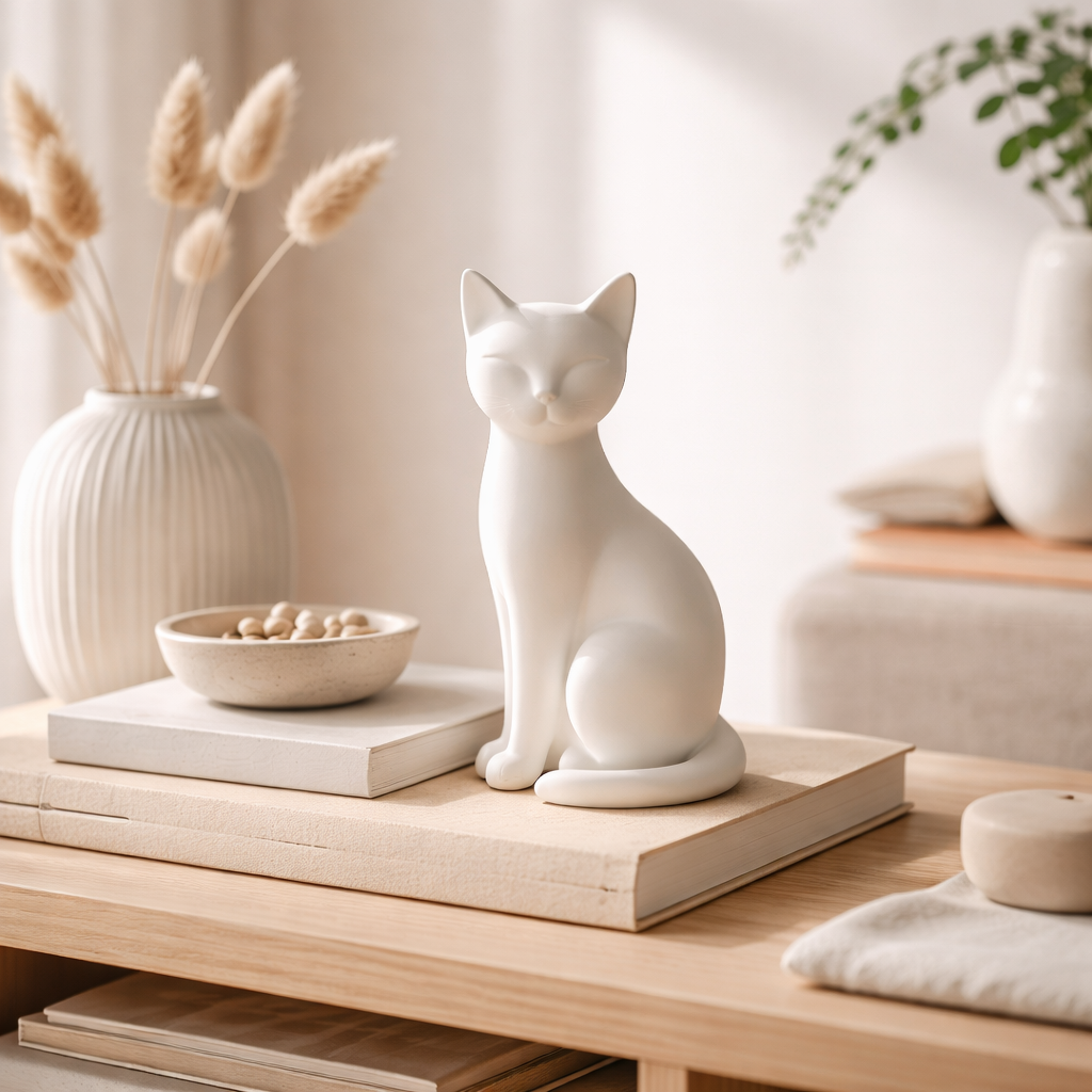 Minimalist Cat Figurine – Modern Desk & Home Decor Accent