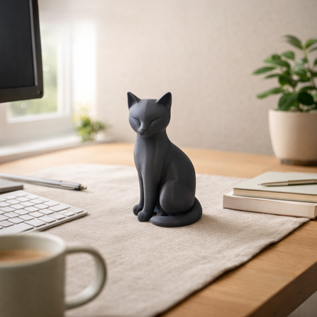 Minimalist Cat Figurine – Modern Desk & Home Decor Accent