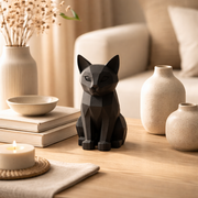 Minimalist Geometric Cat Decor | Modern Desk Accent & Home Styling Piece | Eco-Friendly Composite Sculpture