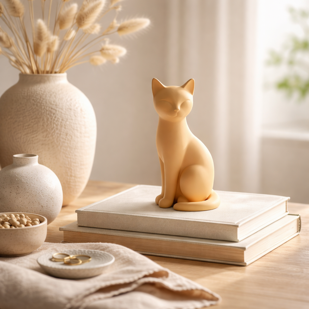 Minimalist Cat Figurine – Modern Desk & Home Decor Accent