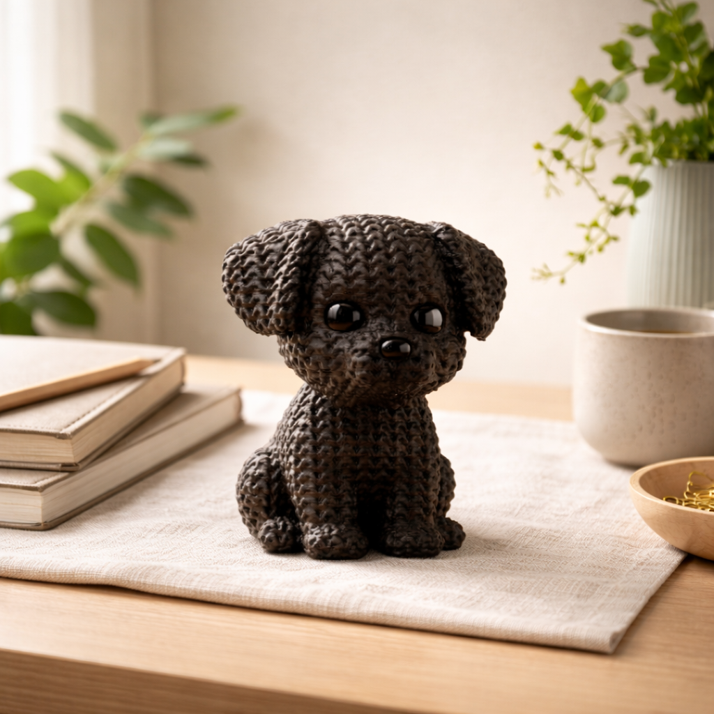 Cute Puppy Figurine – Modern Minimalist Dog Sculpture for Home Décor & Desk Styling