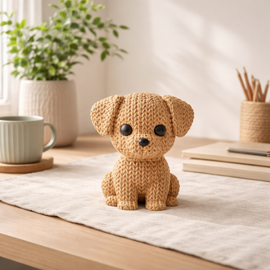 Cute Puppy Figurine – Modern Minimalist Dog Sculpture for Home Décor & Desk Styling
