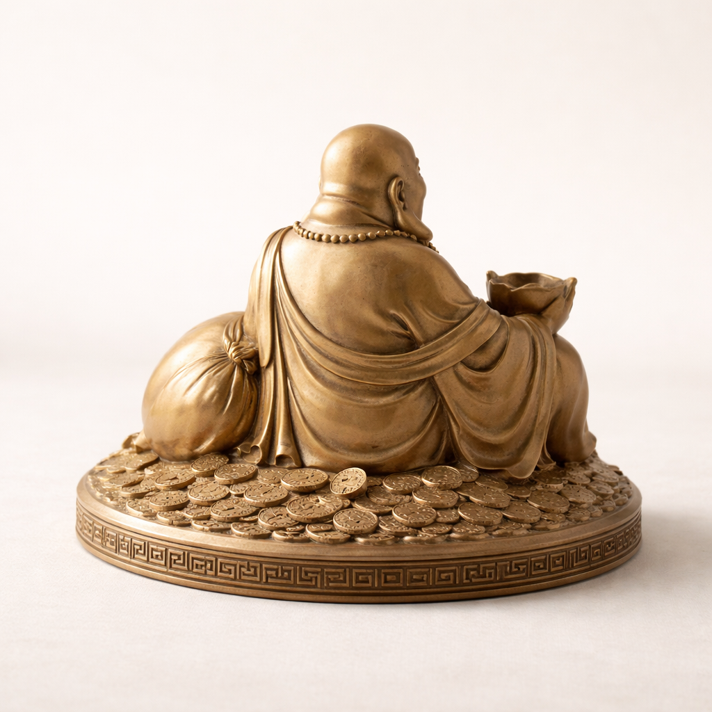 Laughing Buddha Prosperity Figurine – Modern Decorative Wealth & Abundance Sculpture