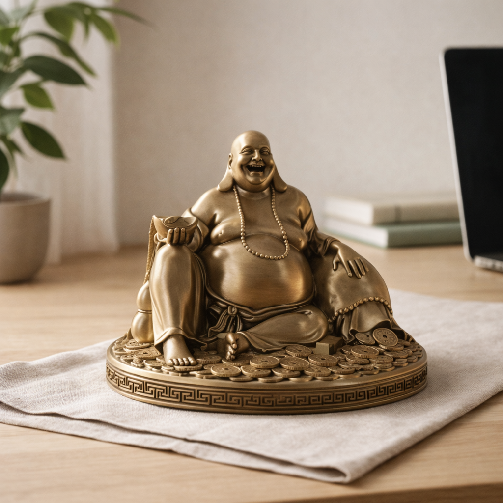 Laughing Buddha Prosperity Figurine – Modern Decorative Wealth & Abundance Sculpture