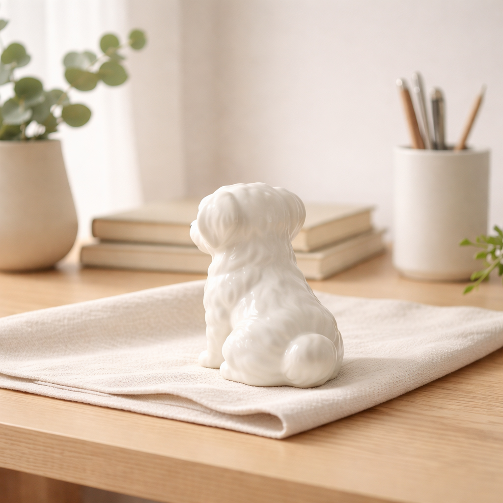 Cute Puppy Figurine – Modern Decorative Dog Sculpture for Home & Office
