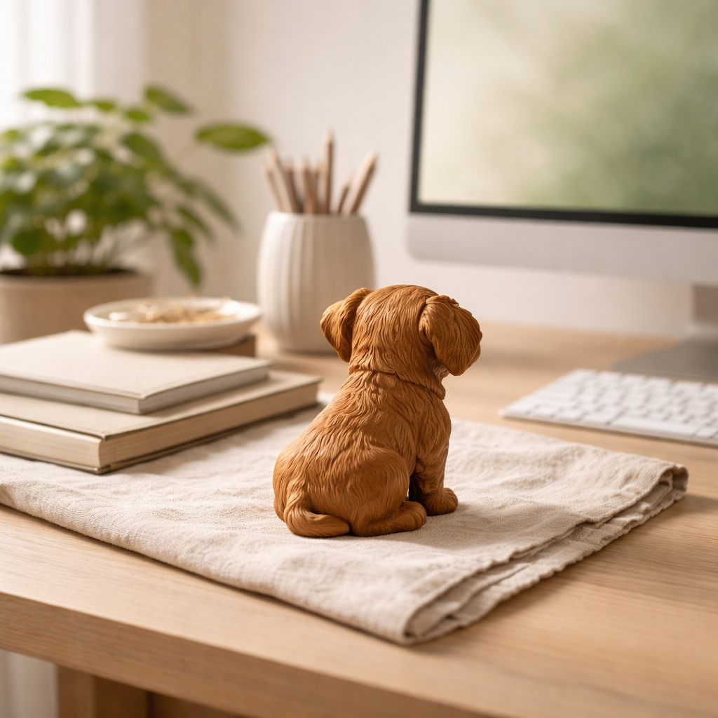 Cute Puppy Figurine – Modern Decorative Dog Sculpture for Home & Office