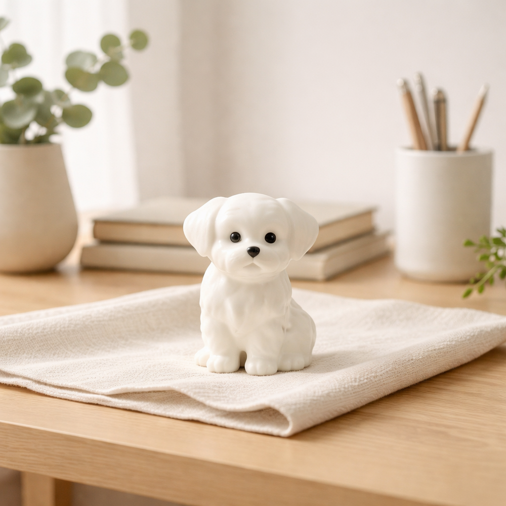 Cute Puppy Figurine – Modern Decorative Dog Sculpture for Home & Office