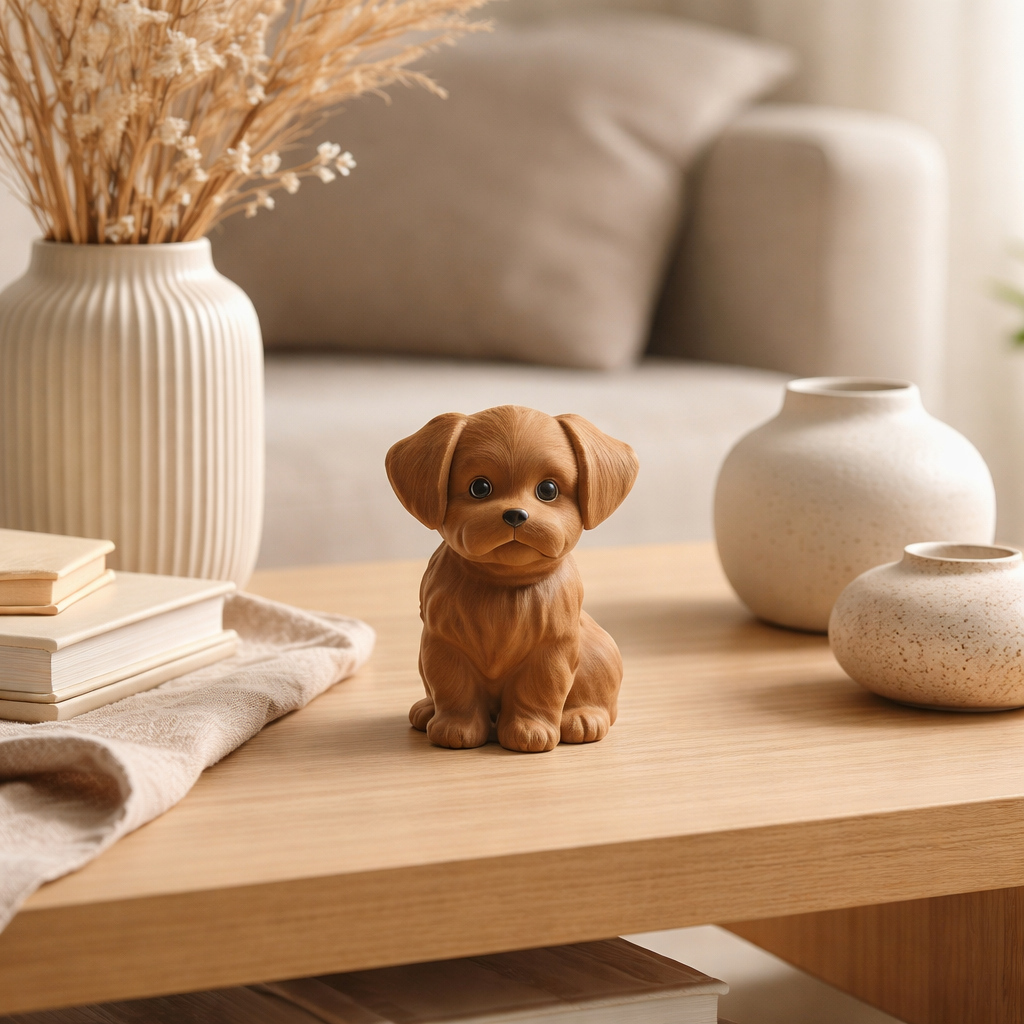 Cute Puppy Figurine – Modern Decorative Dog Sculpture for Home & Office