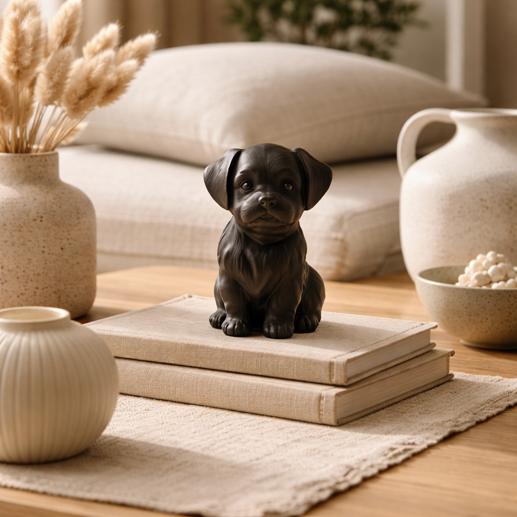 Cute Puppy Figurine – Modern Decorative Dog Sculpture for Home & Office
