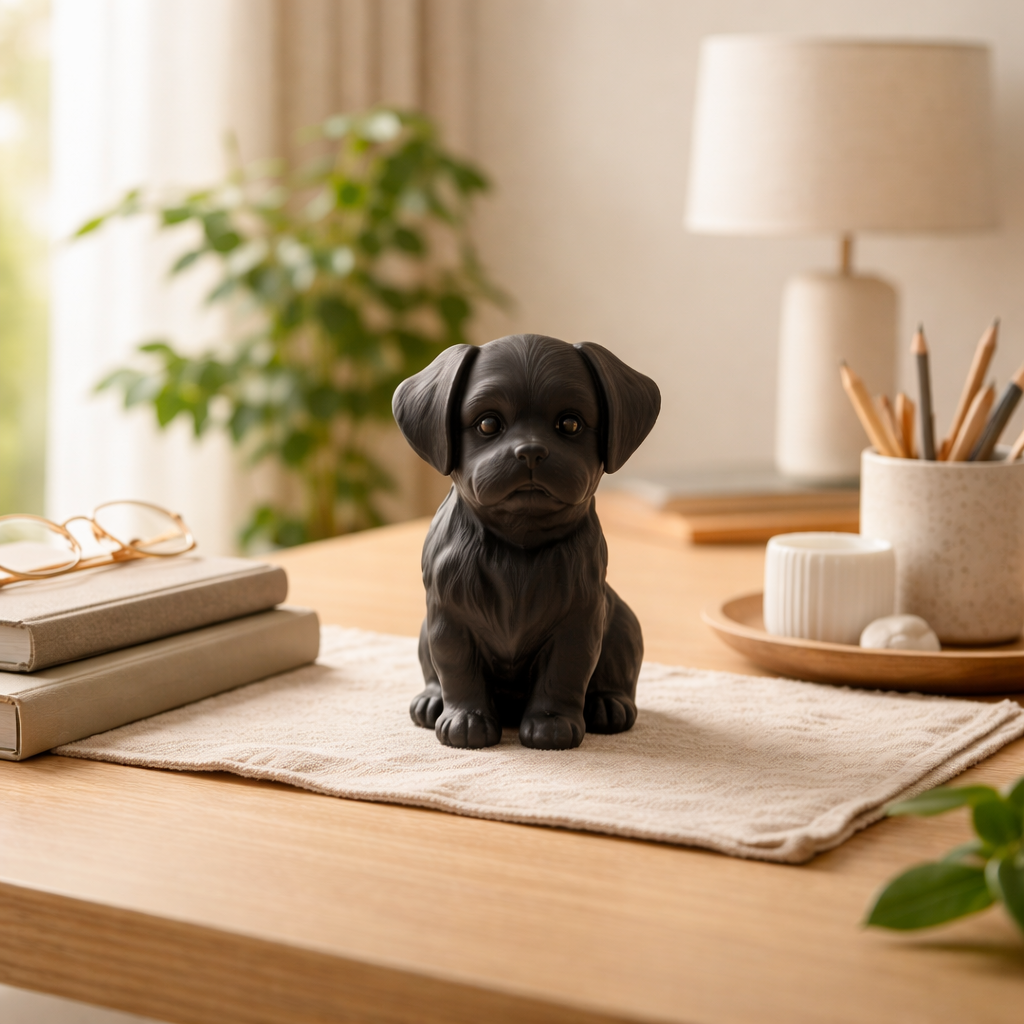 Cute Puppy Figurine – Modern Decorative Dog Sculpture for Home & Office
