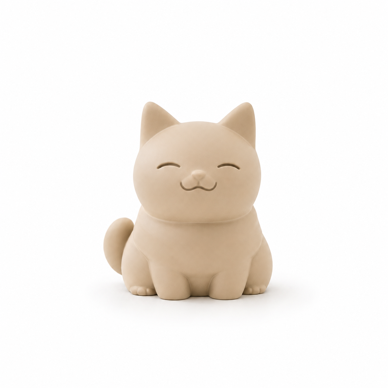 Minimalist Smiling Cat Figurine – Modern Home Decor Accent