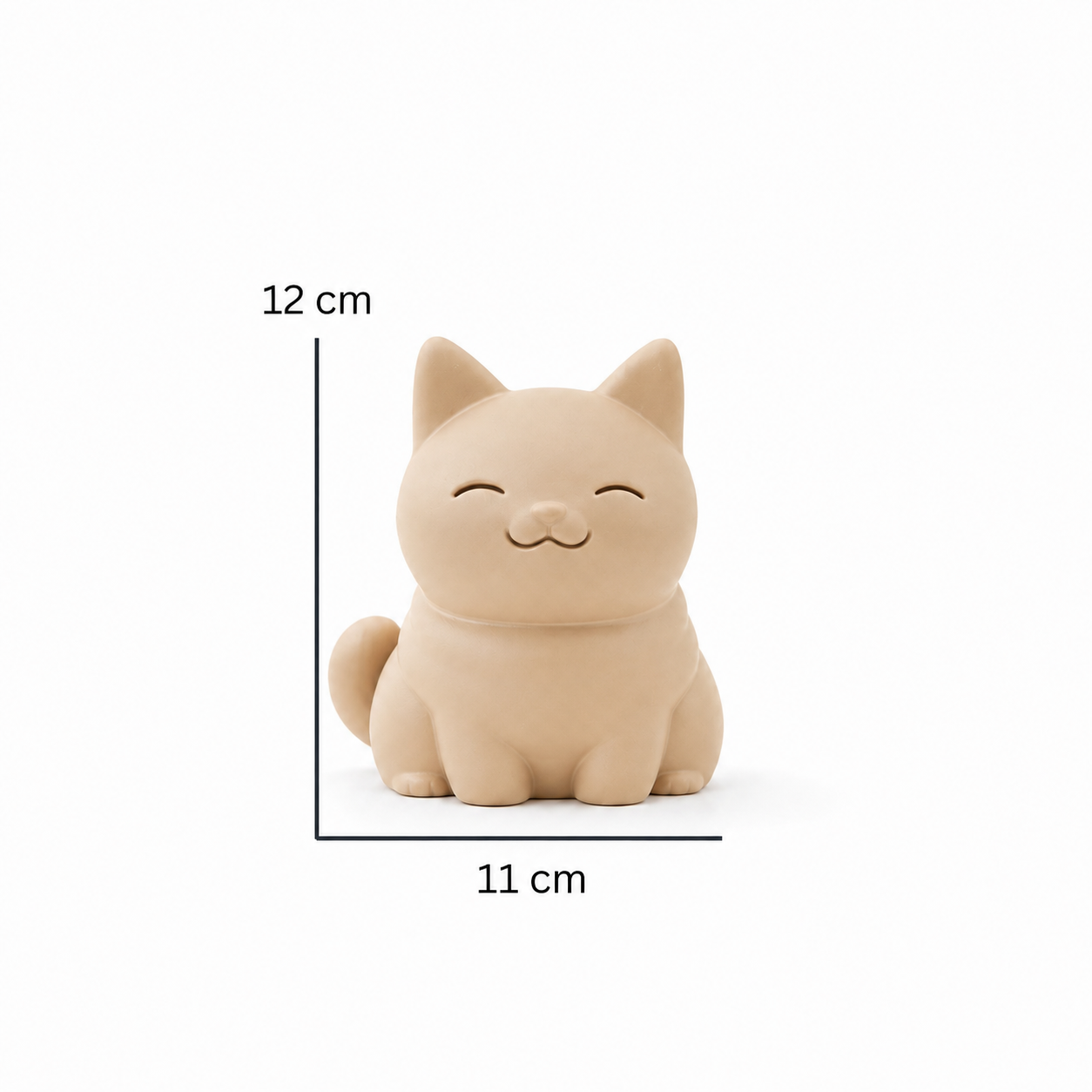 Minimalist Smiling Cat Figurine – Modern Home Decor Accent