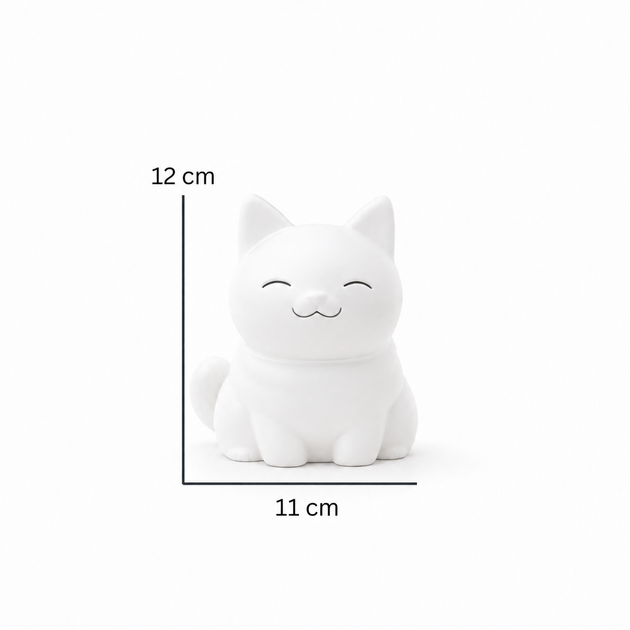 Minimalist Smiling Cat Figurine – Modern Home Decor Accent