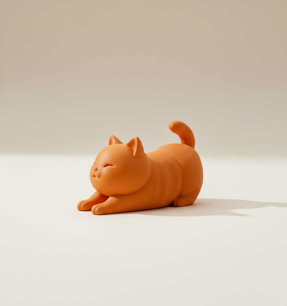 Zen Stretch Feline Sculpture | Minimalist Home Decor