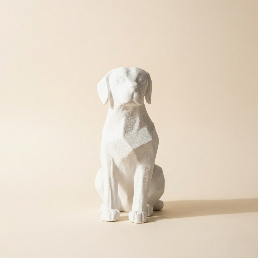 Modern Geometric Dog Figurine Minimalist Home Decor Accent