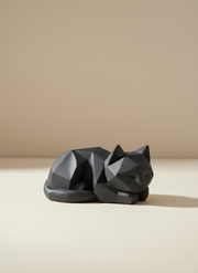 Geometric Feline Muse: Modern Low-Poly Cat Sculpture