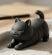 Zen Stretch Feline Sculpture | Minimalist Home Decor