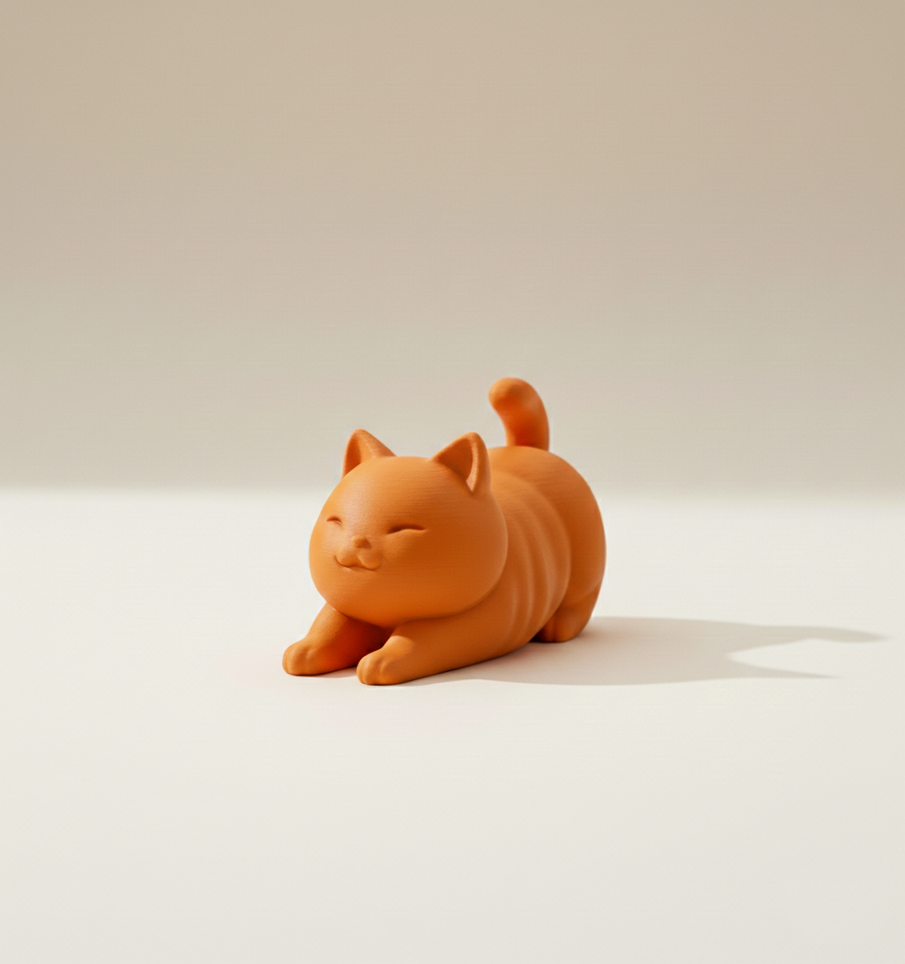 Zen Stretch Feline Sculpture | Minimalist Home Decor
