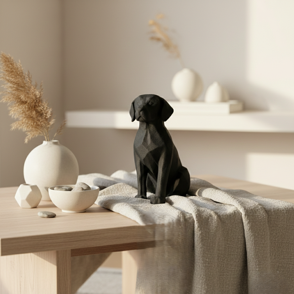 Modern Geometric Dog Figurine Minimalist Home Decor Accent
