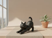 The Stretching Zen Cat: Modern Minimalist Sculpture