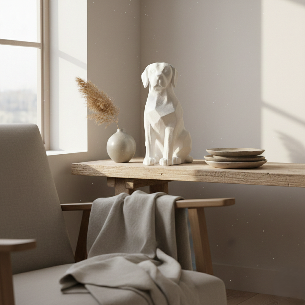 Modern Geometric Dog Figurine Minimalist Home Decor Accent