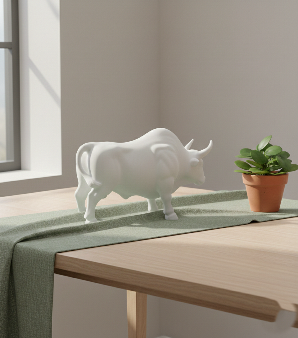 Majestic Bull Statue | Minimalist Strength Decor