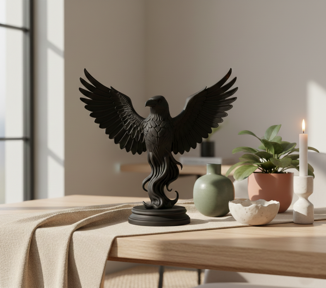 Gothic Sentinel Raven Statue