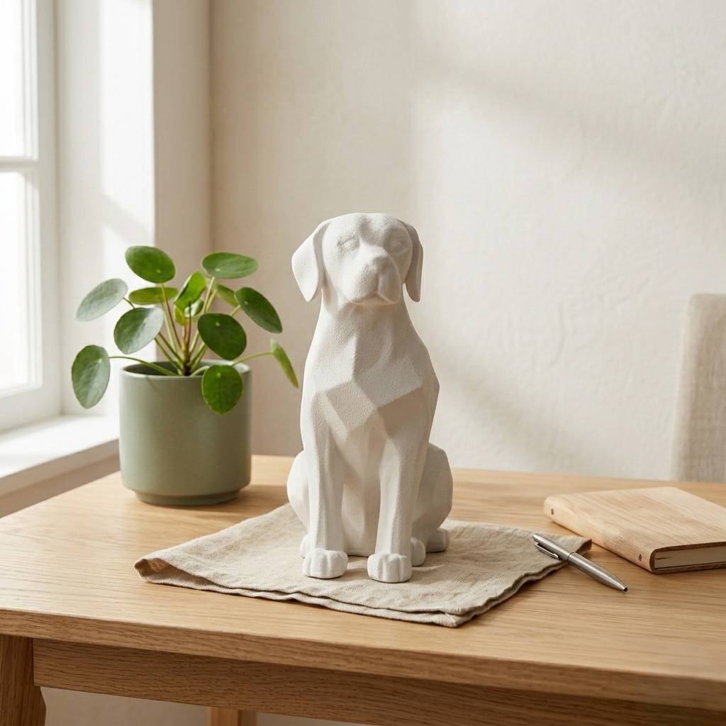 Modern Geometric Dog Figurine Minimalist Home Decor Accent