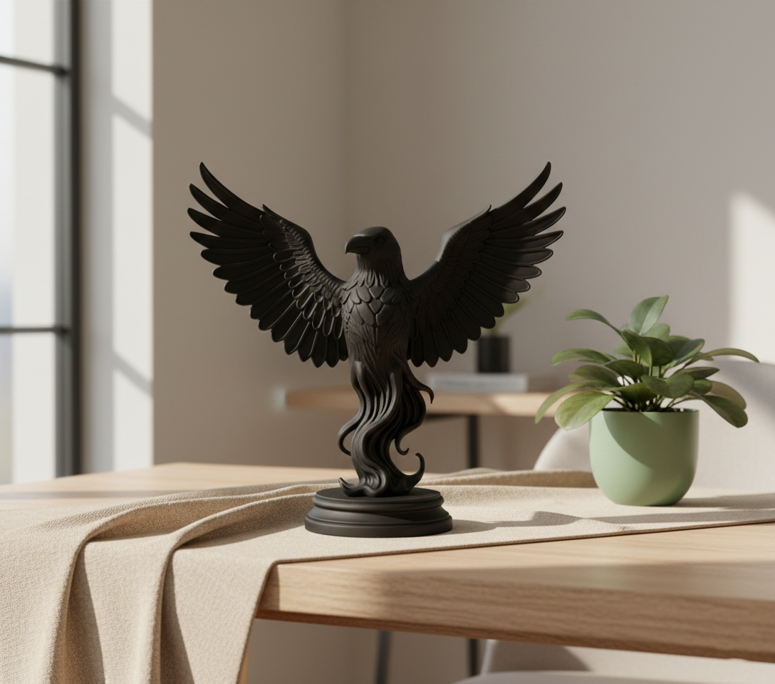 Gothic Sentinel Raven Statue