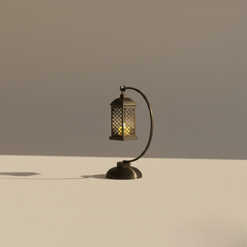 Serene Crescent Hanging LED Tea Light Lantern & Stand