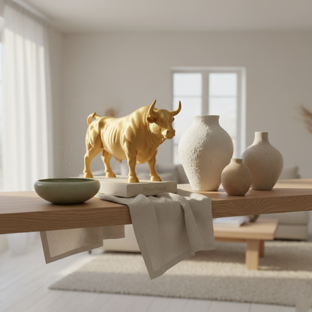 Majestic Bull Statue | Minimalist Strength Decor