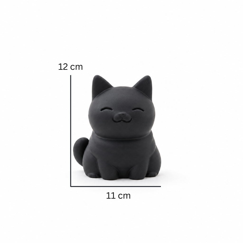 Minimalist Smiling Cat Figurine – Modern Home Decor Accent